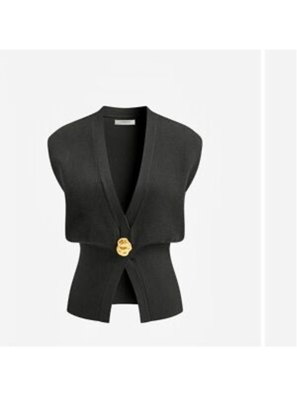 COMMENSE Black Gold Sleeveless Cardigan M NWT